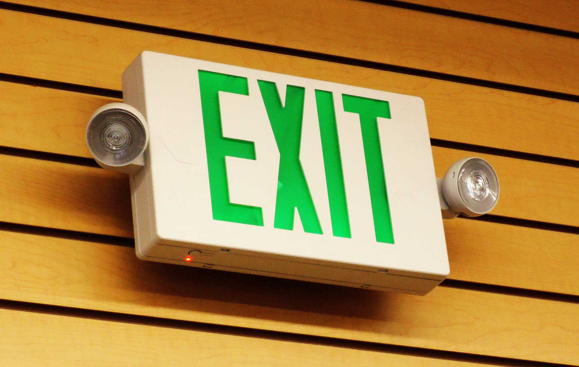 exit sign with emergency lights